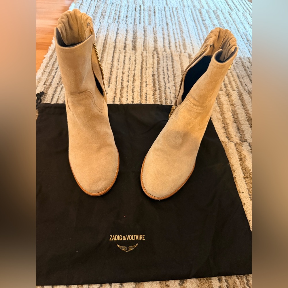 Zadig & Voltaire Cream Ankle Boots